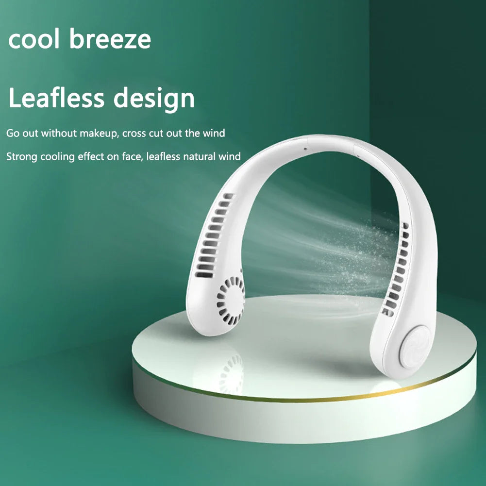 Portable Hanging Neck Fan Mini Electric Wireless Fan USB Rechargeable