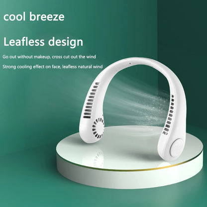 Portable Hanging Neck Fan Mini Electric Wireless Fan USB Rechargeable